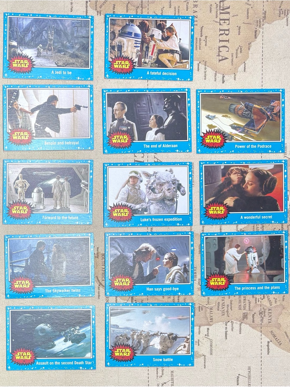 Star Wars 2015 Topps Journey to The Force Awakens Blue Border 13 Card Lot Good